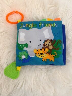 💫10/$25 • Jungle Friends Soft Cloth Baby Book